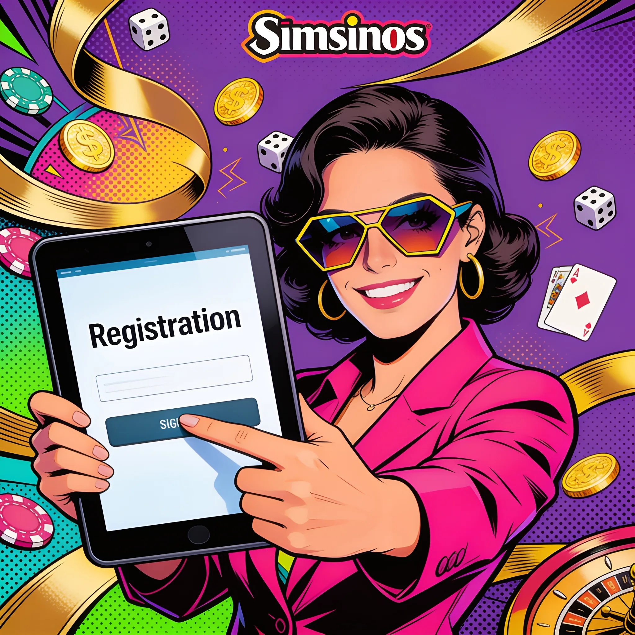 Illustration d’un formulaire d’inscription Simsinos